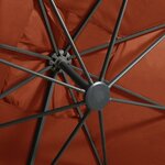 vidaXL Parasol déporté avec mât et lumières LED Terre cuite 300 cm