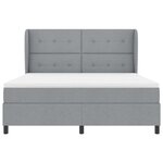 vidaXL Lit à ressorts avec matelas Gris clair 180 x 200 cm tissu