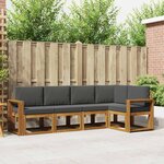 vidaXL Ensemble de canapés d'extérieur 5 Pièces Naturel et Anthracite