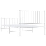 vidaXL Cadre de lit métal sans matelas et pied de lit blanc 100x190 cm