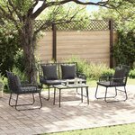 vidaXL Ensemble de meubles de jardin 4 Pièces Noir et anthracite