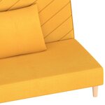 Vidaxl canapé-lit à 2 places avec deux oreillers jaune tissu