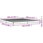 vidaXL Cadre de lit sans matelas noir 200x200 cm