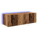 Meuble TV vidaXL avec éclairage LED Bois ancien 100x35x31 cm