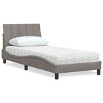 vidaXL Lit avec matelas taupe 80x200 cm tissu