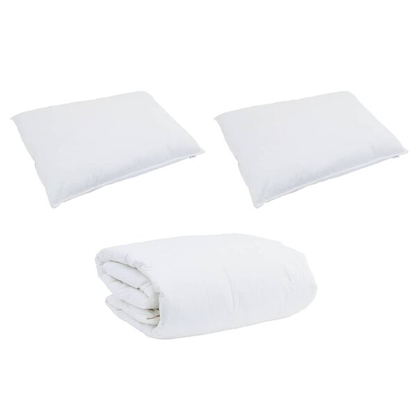 vidaXL Couette Autre avec oreiller 3 Pièces Blanc Bas