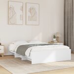 vidaXL Cadre de lit sans matelas blanc 120x200 cm bois ingénierie