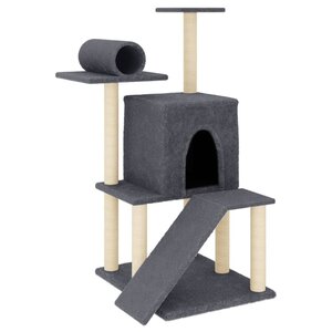 vidaXL Arbre à chat avec griffoirs en sisal gris foncé 110 5 cm