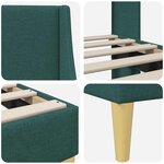 vidaXL Cadre de lit avec tête de lit Vert foncé 100 x 200 cm tissu