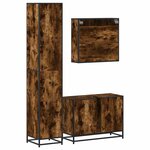 vidaXL Ensemble de meubles de salle de bain 3 Pièces Chêne fumé