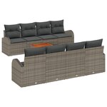 vidaXL Ensemble de Canapé de Jardin Gris 9 Pièces Gris Large