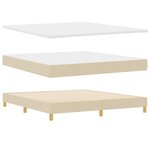 vidaXL Lit à Ressorts avec Matelas Crème 90x200 cm Tissu Crème