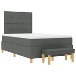 vidaXL Lit Box Spring avec Matelas & Banc Gris Foncé 120x190 cm Tissu