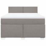 vidaXL Sommier à lattes de lit avec matelas Taupe 140x190 cm Tissu