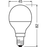 Osram ampoule led sphérique dépolie avec radiateur 5w=40 e14 chaud