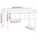 vidaXL Table basse Marron miel 102x49x55 cm Bois massif de pin
