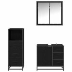 vidaXL Ensemble de mobilier de salle de bain 3 Pièces Chêne noir