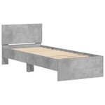 vidaXL Cadre de lit sans matelas avec tête de lit gris béton 75x190 cm