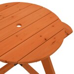 vidaXL Table de pique-nique pour 4 enfants avec trou de parasol rond