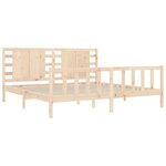 vidaXL Cadre de lit avec tête de lit 200x200 cm bois massif