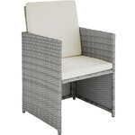 Tectake Salon de jardin BILBAO 8 places avec housse de protection - gris clair