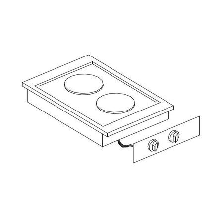 Réchaud electrique drop-in - 2 plaques - combisteel - nvt. - acier inoxydable 400x600x260mm