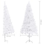 vidaXL Arbre de Noël artificiel d'angle LED et boules Blanc 240 cm PVC