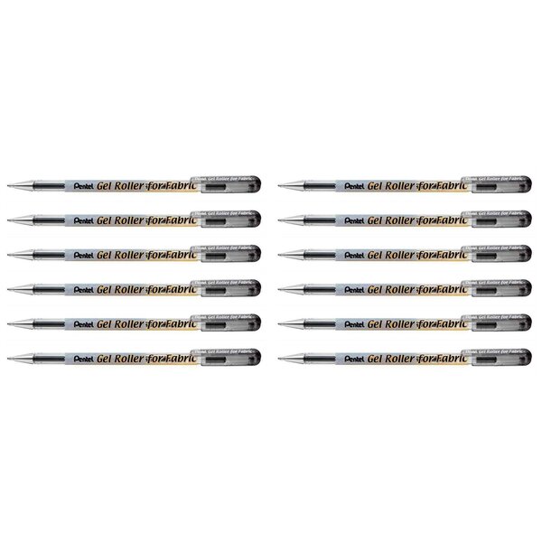 Stylo roller encre gel BN15 0 8 mm Spécial Textile Noir x 12 PENTEL