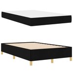 vidaXL Cadre de lit avec matelas Noir 120 x 190 cm tissu
