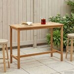 vidaXL Table de bar Naturel 150 x 75 x 105 cm Bois de teck massif