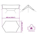 vidaXL Bâche de camping gris et orange 420x440 cm imperméable