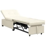 vidaXL Canapé-Lit Crème 194 x 67 x 82 cm Velours