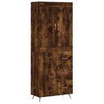 vidaXL Buffet haut Chêne fumé 69 5x34x180 cm Bois d'ingénierie