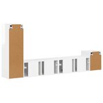 vidaXL Ensemble meuble TV 3 Pièces Blanc brillant Bois d'ingénierie
