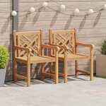 vidaXL Chaise de jardin 2 pc Bois de teck massif
