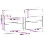 vidaXL Tête de lit capitonnée Gris clair 200 cm Pin massif