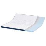 vidaXL Coussins de Matelas Blanc et bleu 180 x 200 cm