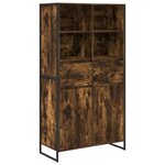 vidaXL Buffet 2 Pièces Chêne Fumé 81 x 36 x 150.5 cm Bois d'ingénierie