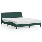 vidaXL Cadre de lit avec tête de lit Vert foncé 160x200 cm Velours
