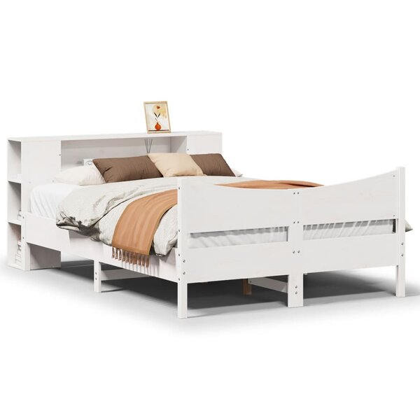vidaXL Cadre de lit sans matelas blanc 120x190 cm bois de pin massif
