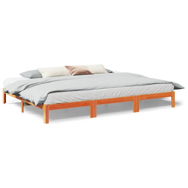 VidaXL Cadre de lit familial sans matelas marron ciré 240x200 cm