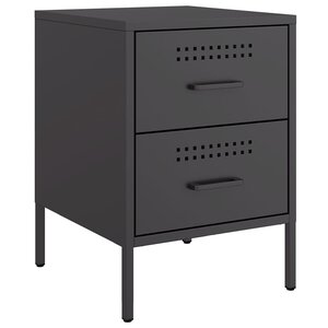 vidaXL Table de chevet noir 36x39x50 5 cm acier