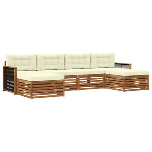 vidaXL Ensemble de canapés d'extérieur 6 pc Bois d'Acacia Massif