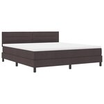 vidaXL Lit à ressorts avec matelas marron foncé 180x200 cm en tissu