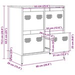 vidaXL Buffet blanc 68x39x73 5 cm acier laminé à froid