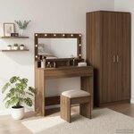vidaXL Table de Toilette avec étagère Chêne brun 100 x 41 x 135 cm