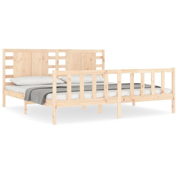 vidaXL Cadre de lit avec tête de lit 200x200 cm bois massif