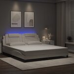 vidaXL Cadre de lit avec LED sans matelas blanc 180x200 cm