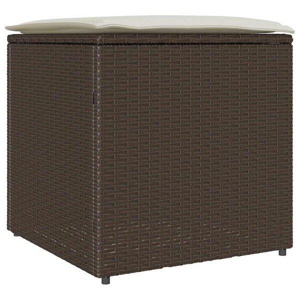 vidaXL Boîte à coussins avec stockage Marron 50 x 50 x 50 cm polyrotin