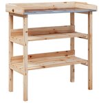 vidaXL Table à plantes avec étagères 78x38x82 5cm bois de sapin solide